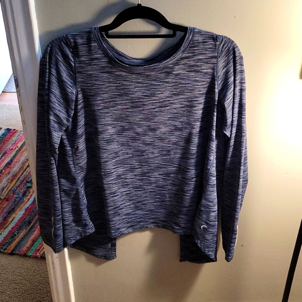 Zyia Charcol Split Back Long Sleeve T